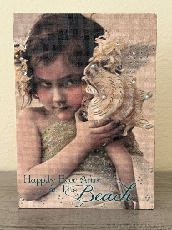 Other - Wooden Canvas Vintage Whimsical Decorative Beach Picture